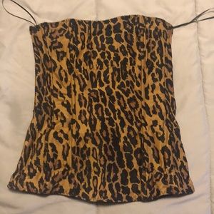 Patricia Field Corset Leopard Top